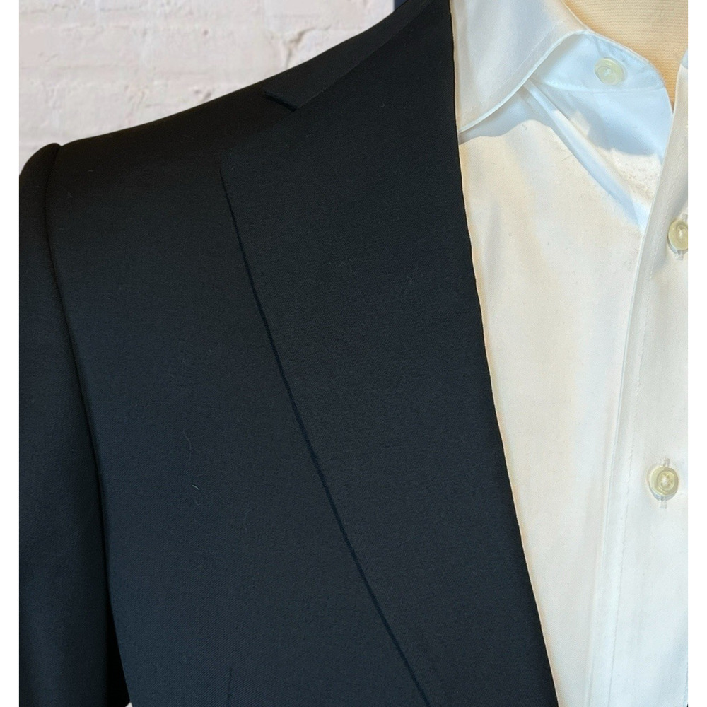 Vintage Hart Schaffner Marx 42R 34x27.5 Classic Solid Black Quality Suit - Picture 4 of 16